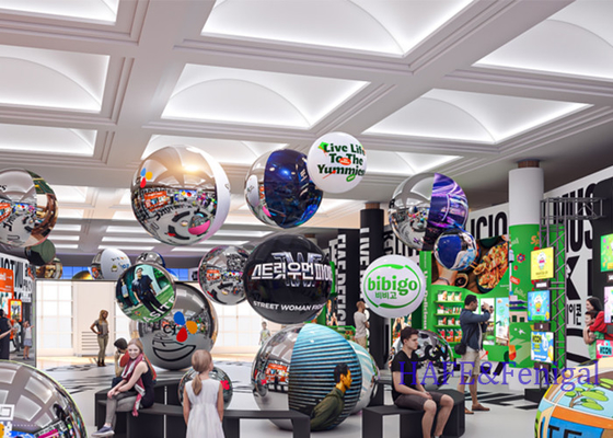 Inflatable Metal Ball Decoration With Logo Or Printed Splicing Inflatable Mirror Ball Hung