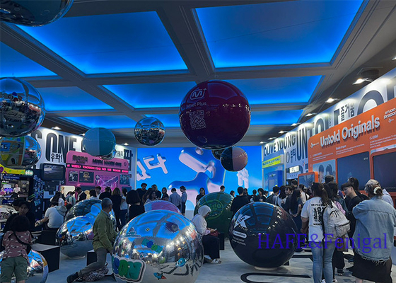 Inflatable Metal Ball Decoration With Logo Or Printed Splicing Inflatable Mirror Ball Hung