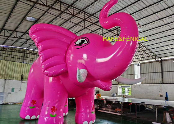 Custom 3m 10ft  Inflatable Cartoon Pink Elephant For Mall Decor Or Theme Park