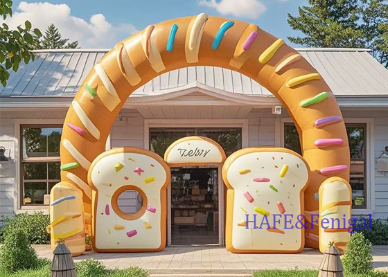 Custom PVC Outdoor Shopping Mall Store Inflatable Advertising Decoration Bread Donut Arch