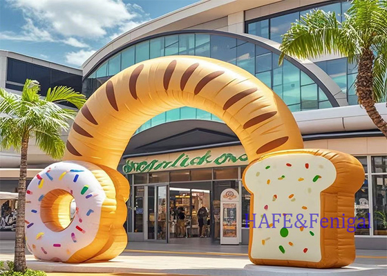 Inflatable Advertising Decoration PVC Outdoor Shopping Mall Store Bakery Donut Arch Customized