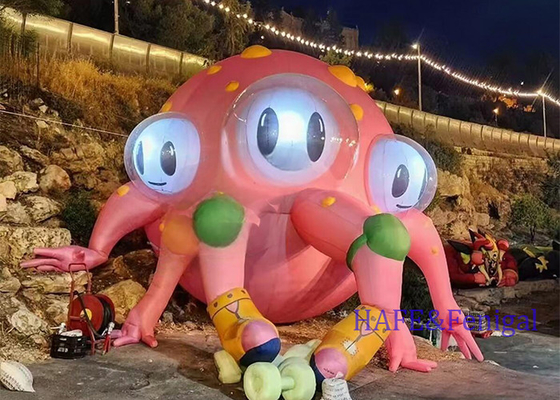 Giant Outdoor Inflatable Art Decoration With LED Light Shell Customized Various Images