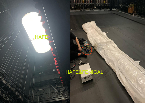 Dia.2.5m L 5m Inflatable Tube Led 1.8kw Balloon Light For Churches, Theatre Stage Lighting