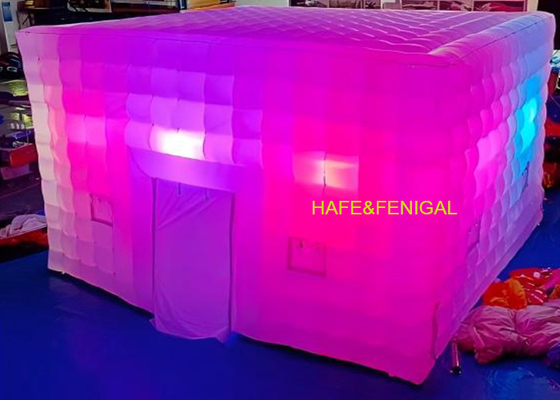4m Square Inflatable Tent With Built-In RGB LED Lights For Exhibitions Retail Promotion