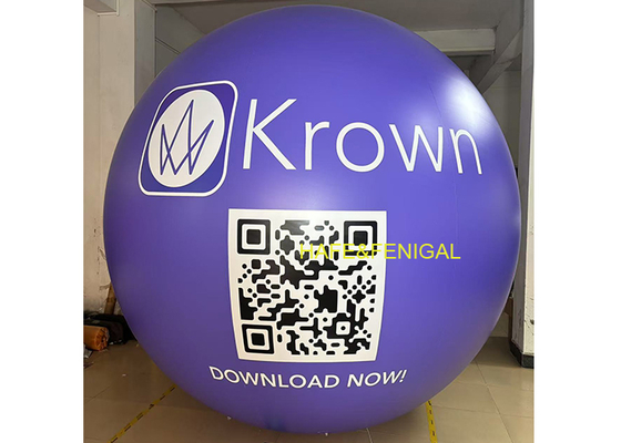 3m PVC Helium-Filled Purple Flying Balloon, Printed With Brand Logo And QR Code