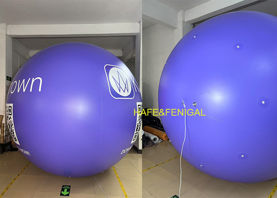 3m PVC Helium-Filled Purple Flying Balloon, Printed With Brand Logo And QR Code