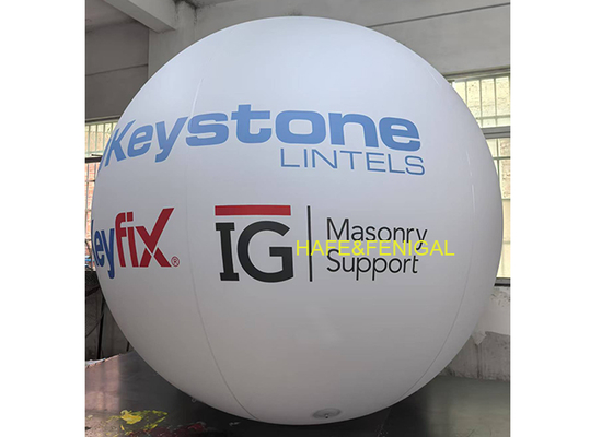 Dia.2.5m White PVC Logo Balloons For Easy Attachment To Ceilings, Trusses, Beams