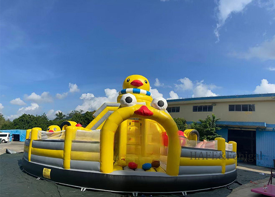 Large Outdoor Inflatable Yellow Duck Amusement Castle Bouncing Game Castle
