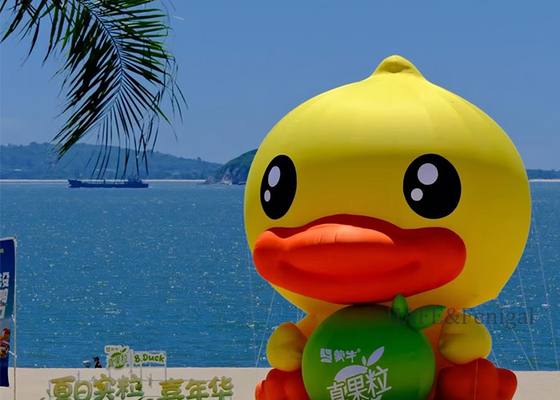 Custom Inflatable Cartoon Yellow Duck, Suitable For Shopping Mall Decoration Brand Marketing Promotionark
