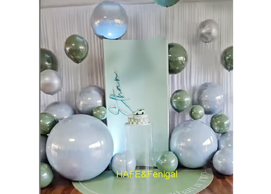 PVC Mirror Balloons In White, Light Pink, And Light Green For Party Decorations