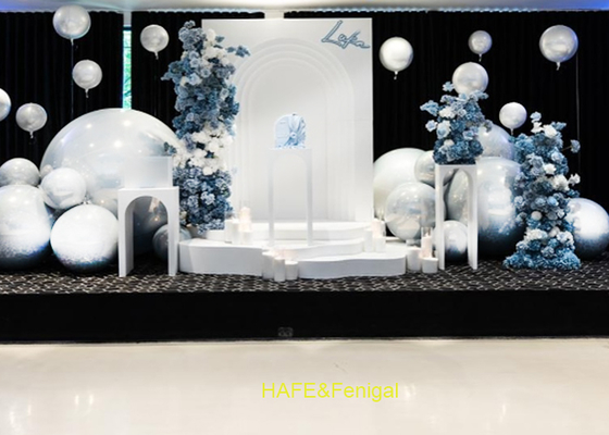 PVC Mirror Balloons In White, Light Pink, And Light Green For Party Decorations