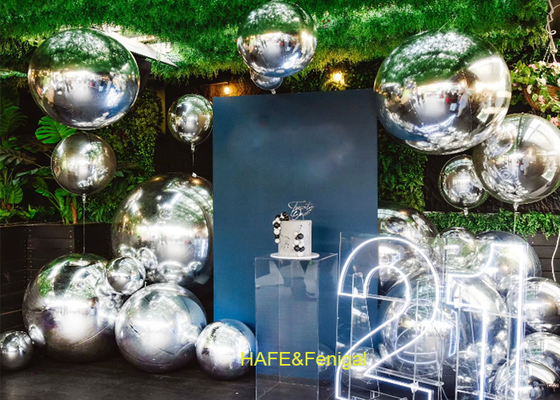 Inflatable Big Shiny Balls Giant Party Balloon Christmas Event Decor Reflective PVC Large Mirror Sphere Silver Mirror Ball