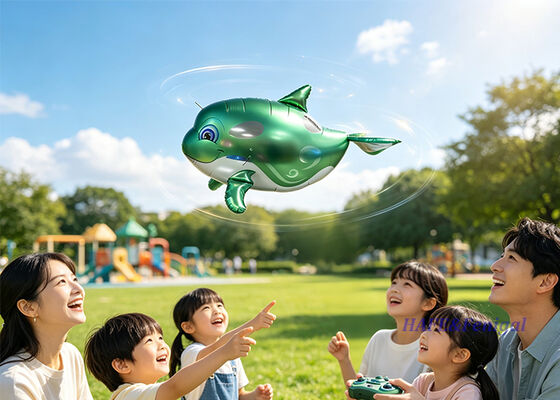 Custom Remote-Controlled Flying Orca Helium Airship with Gyro-Stabilized Flight Control and Lightweight PP + PA Aluminum Film