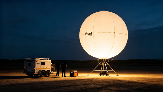 Pearl Series LED Balloon Light with 60,000 lm Glare-Free Lighting and DC Battery Compatibility