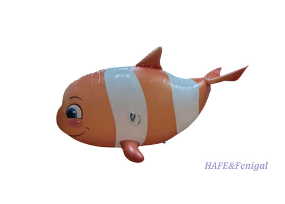 Custom Remote-Controlled Flying Clownfish Helium Airship with Gyro-Stabilized Flight Control and Lightweight PP + PA Aluminum Film