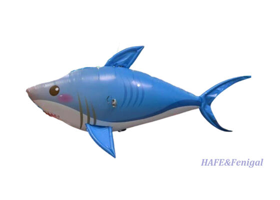 Custom Remote-Controlled Flying Shark Helium Airship with Gyro-Stabilized Flight Control and Lightweight PP + PA Aluminum Film