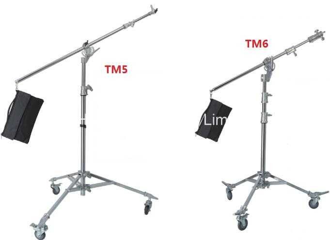 Photography Video Tripod Light Stand , Universal Sandbag Live Boom Stand With Tilt Arm