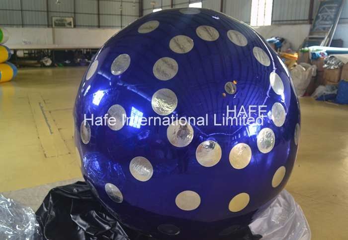 4 M Inflatable Lighting Decoration , 13ft Flying Helium Inflatable Mirror Ball