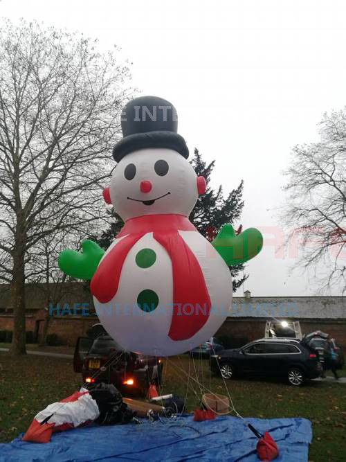 8 M Snow Man Helium Balloon Lights With Full Printing For Events Or Christmas