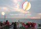 5M / 16.4ft Campaign Inflatable Light Balloon With Flag Logo For Sea Side Holiday Events