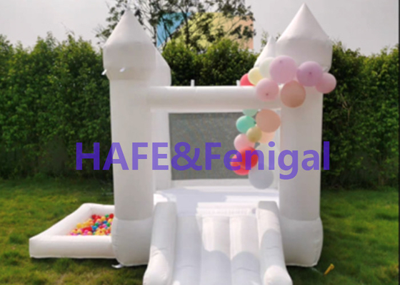 Custom White Inflatable Wedding Bounce Castle House Waterproof