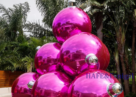 Inflatable Christmas Ornaments Mirror Ball Red Balloons For Christmas Large Size