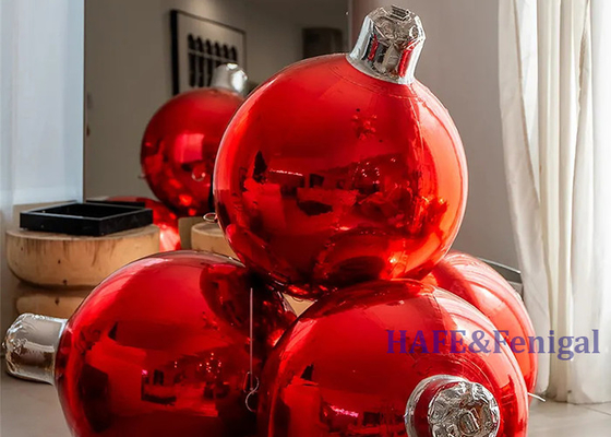 Inflatable Christmas Ornaments Mirror Ball Red Balloons For Christmas Large Size