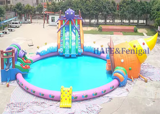 Giant Inflatable Water Slide With Pools Swimming Ball Toys Pools Inflatable Water Park With Pool