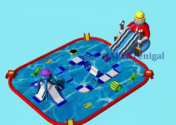 Outdoor Inflatable Water Park With Big Water Pool And Water Game Toys