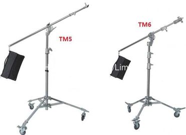 Photography Video Tripod Light Stand , Universal Sandbag Live Boom Stand With Tilt Arm