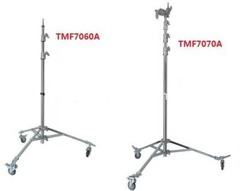Stainless Steel Lighting Stand Tripod Easy Height Adjustment With Flexible Casters