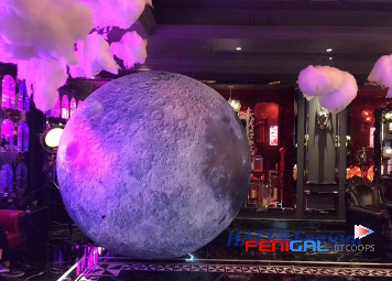 4.5m Lighted Inflatable Planet Moon Event Lighting Balloon For Advertisement Decoration