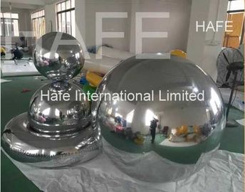 Shiny Inflatable Silvery Mirror Ball / Charming Mirror Balloons For Company Anniversary Celebration