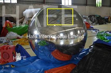 Shiny Inflatable Silvery Mirror Ball / Charming Mirror Balloons For Company Anniversary Celebration