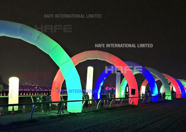 Brand 7 * 4 M Night Events Arch Inflatable Event Structures Lighting Color Customized