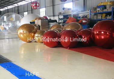 Red Color 15ft Flying Helium Inflatable Mirror Balloon For Christmas Decoration