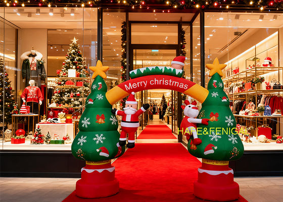 Customizable Christmas Inflatable Arch 6 Meters High For Shop Front Decor