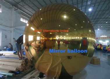 Golden 2.5m Inflatable Mirror Ball Floating Sliver Disco Balloon For Events