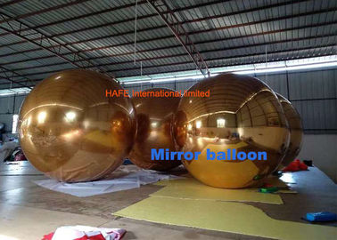 Golden 2.5m Inflatable Mirror Ball Floating Sliver Disco Balloon For Events