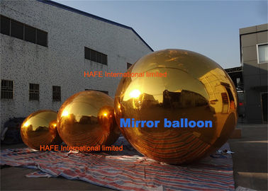 Golden 2.5m Inflatable Mirror Ball Floating Sliver Disco Balloon For Events