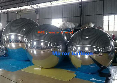 Popular Shining Inflation Silver Hanging Mirrored Balloon Lights Decoration For Dior Show