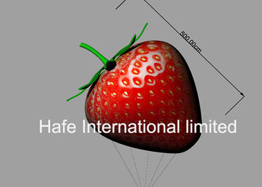 Red Color 5M Height Inflatable Strawberry With 10M Rope For Fruit Festival UK