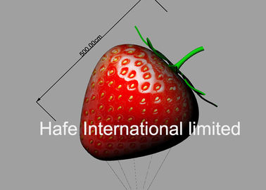 Red Color 5M Height Inflatable Strawberry With 10M Rope For Fruit Festival UK