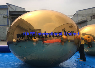 Golden Laser Dazzle Inflatable Mirror Balloon 1m 1.5m 2m 2.5m 3m For Dubai Royal Events Use