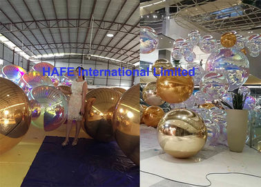 Golden Laser Dazzle Inflatable Mirror Balloon 1m 1.5m 2m 2.5m 3m For Dubai Royal Events Use