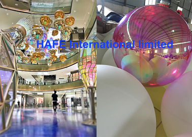 Golden Pink Laser Shine Radiant Inflatable Mirror Balloon For Decoration