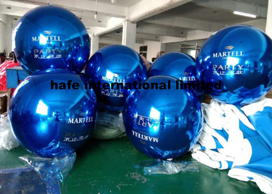 12Ft Size Hanging Mirrored Balloon Lights With Single Color Logo Printing