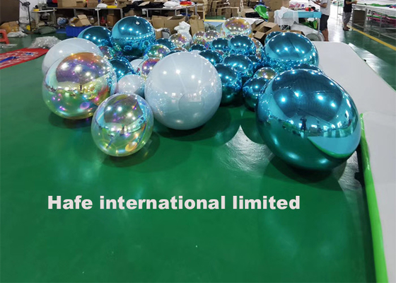 Customized Hanging Mirror Ball Balloons Red / Purple / Pink / Green PVC For Stage Events