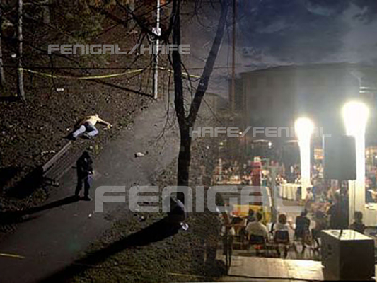 5M Prism Inflatable Light Tower For Construction Night Illumination