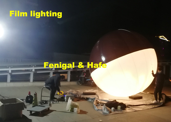 Dimmable White 16cbm Helium Film Balloon Lights For Event Scene